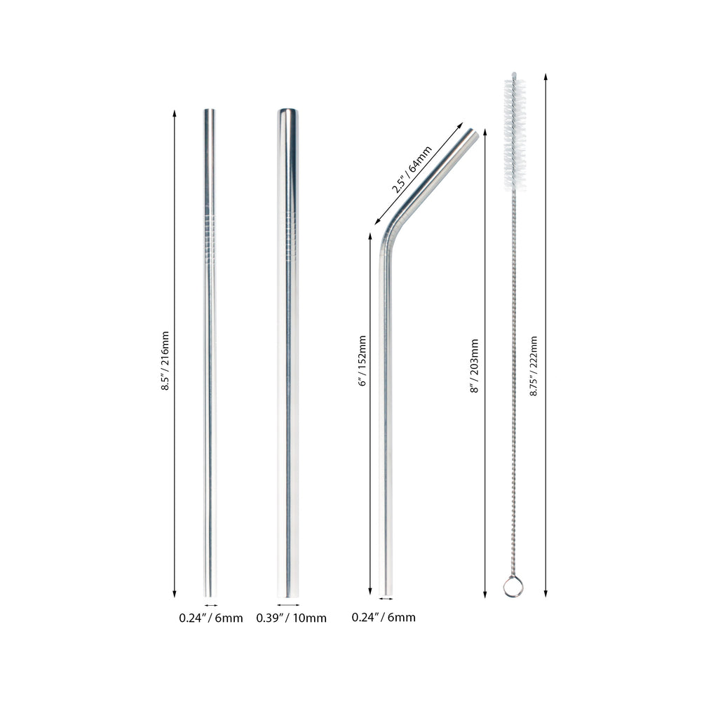 Thick Straight Reusable Stainless Steel Straws