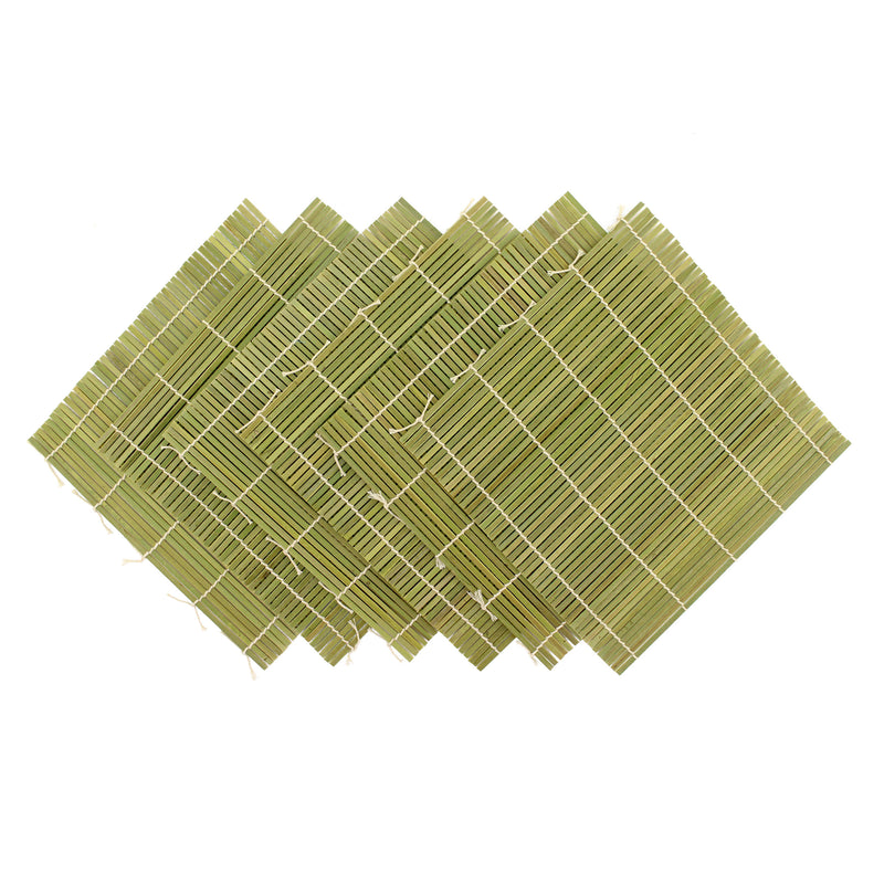 6 green sushi mats