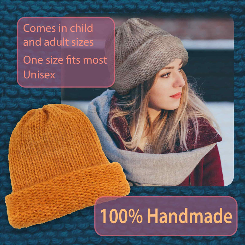 Super Soft Hand Knit Winter Hat for Women, Men, and Children 100% hand made comes in adult and children sizes