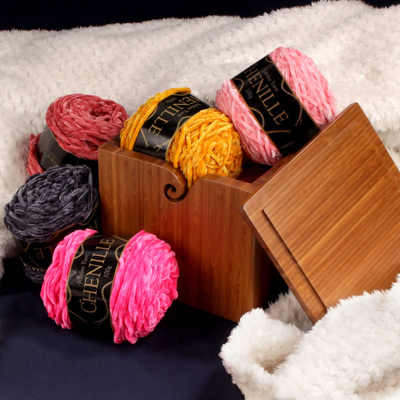 yarn box filled with yarns