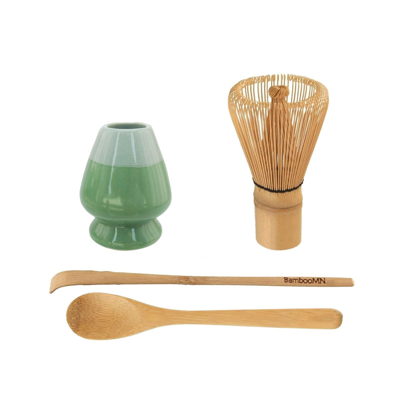 Matcha Green Tea Whisk Set - Whisk + Scoop + Tea Spoon + Whisk Holder