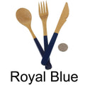 bamboo team spirit dinner utensils royal blue