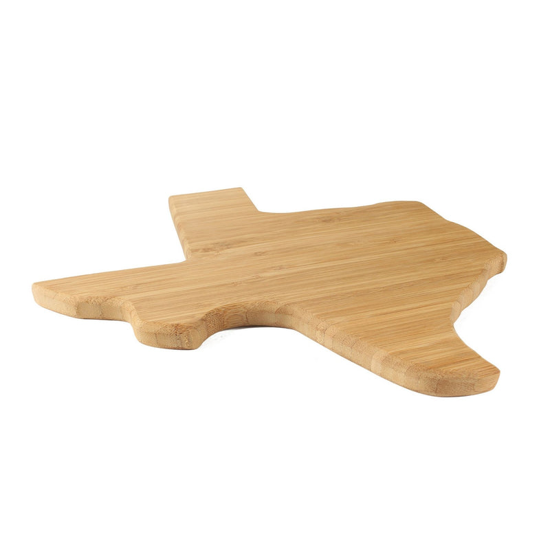 texas state silhouette bamboo cutting board side