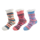 Thermal Fleece-Lined Knitted Non-Slip Crew Socks: 3 Pairs