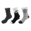 Thermal Fleece-Lined Knitted Non-Slip Crew Socks: 3 Pairs