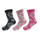 Thermal Fleece-Lined Knitted Non-Slip Crew Socks: 3 Pairs