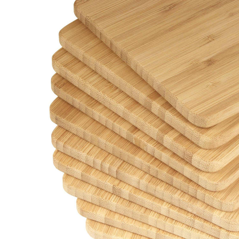 BambooMN Bulk Wholesale Premium Bamboo Small Cheese Cutting Board - 7.9 x  5.5 x 0.4 - 3 Pieces 