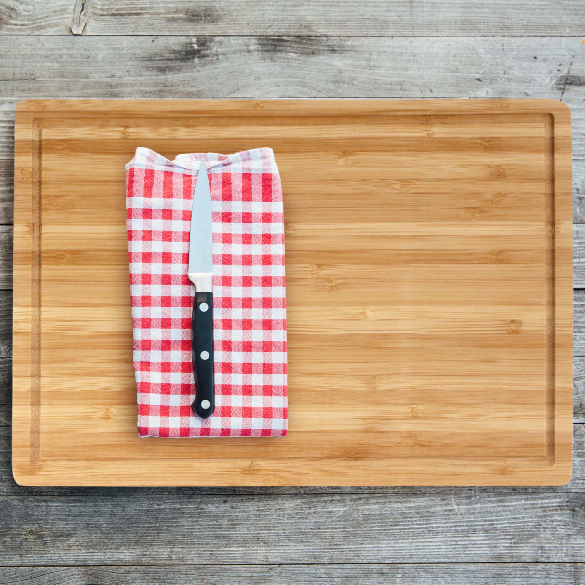Flat Grooved Thin Bamboo Cutting Board 13" x 9" x 0.4"