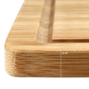 Flat Grooved Thin Bamboo Cutting Board 13" x 9" x 0.4"