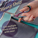 Two Piece Unicorn and Heavy Duty Shear Sewing Set with Measuring Tape Cuts Multiple Layers of Fabric With Ease