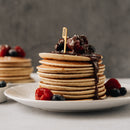 vegan label bamboo paddle picks pancakes food