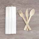 veneer bamboo 4pc tied utensils gray wood background