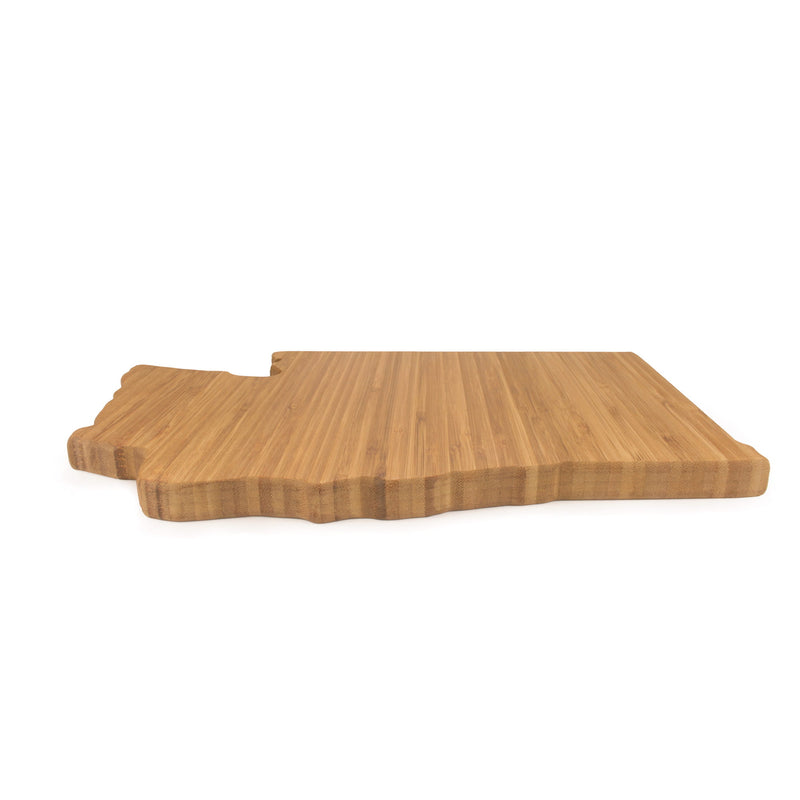 washington state silhouette bamboo cutting board bottom