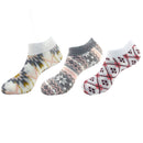 Women's Double Layer Anklet Home Socks: 3 Pairs