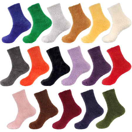 women's featherlight fuzzy socks assorted vibrant colors