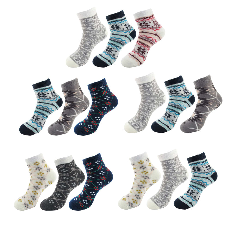 Women's Double Layer Thick Super Soft Crew Home Socks - 3 Pair