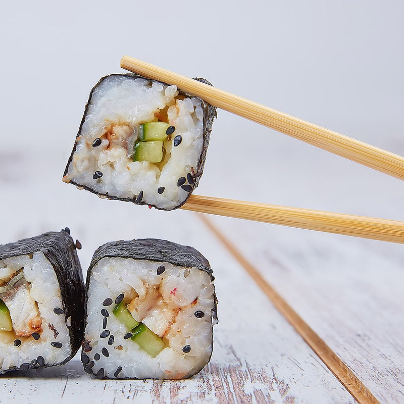 sky and navy blue panda polka dot bamboo chopsticks lifestyle sushi