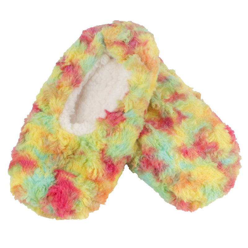 Adult Women's Fuzzy Multicolor Slippers Non-Slip Socks, Singles
